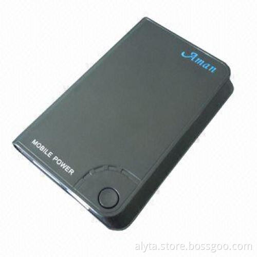 Portable Power Source/Bank, 6,000mAh, Aluminum Alloy Shell, 5V DC, 4.5W, 9-hour Supply
